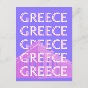 Griekenland, Athene Travel Art, Retro Travel Art Feestdagenkaart