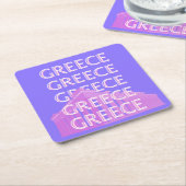 Griekenland, Athene Travel Art, Retro Travel Art Kartonnen Onderzetters (Schuin)