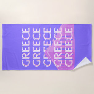 Griekenland, Athene Travel Art, Retro Travel Art Strandlaken