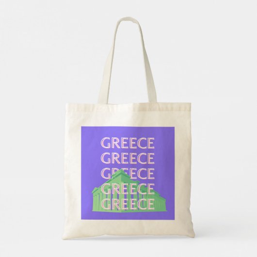 Griekenland, Athene Travel Art Tote Bag (Achterkant)