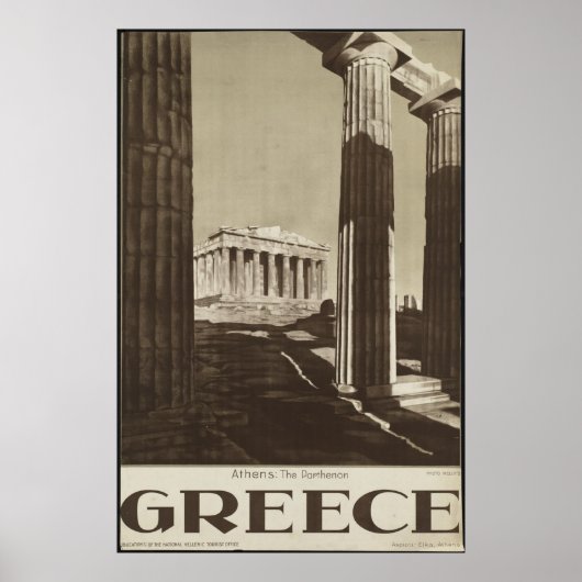 Griekenland Athene Vintage Travel Poster & Retro (Voorkant)