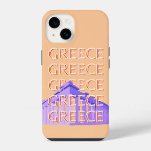 Griekenland, Athens Travel Art, Sinaasappel iPhone 14 Hoesje
