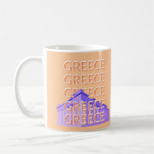 Griekenland, Athens Travel Art, Sinaasappel Koffiemok