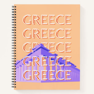 Griekenland, Athens Travel Art, Sinaasappel Notitieboek