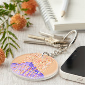 Griekenland, Athens Travel Art, Sinaasappel Sleutelhanger (Voorkant Rechts)