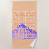 Griekenland, Athens Travel Art, Sinaasappel Strandlaken (Voorkant)