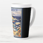 Griekenland Athens Travel Poster Latte Mok (Rechterhoek)