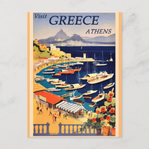 Griekenland Athens Vintage Travel Feestdagenkaart