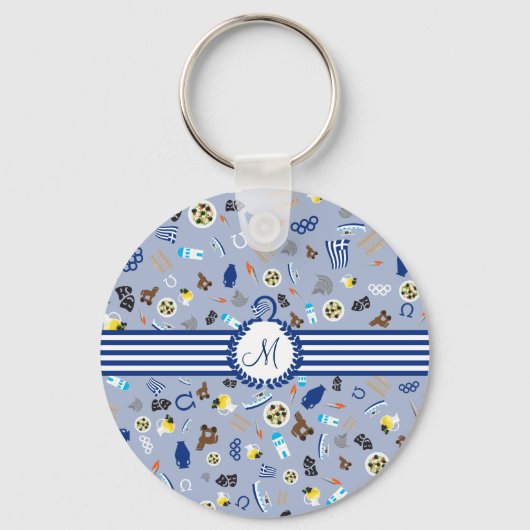 Griekenland: beroemde artikelen van het land sleutelhanger (Voorkant)