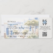 Griekenland Bestemming Boarding Pass Foto Bruiloft Kaart (Achterkant)