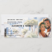 Griekenland Bestemming Boarding Pass Foto Bruiloft Kaart (Voorkant)