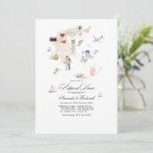 Griekenland bestemming bruiloft repetitie diner kaart (Staand voorkant)