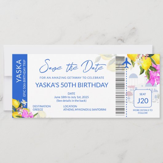 Griekenland Bestemming verjaardag opslaan van de d Kaart (Voorkant)