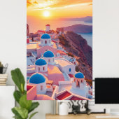 Griekenland bij zonsondergang poster (Thuiskantoor)