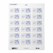 Griekenland Blauw en Wit Adres Etiket (Full Sheet)
