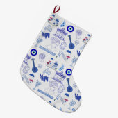 Griekenland Blauw en Wit Grote Kerstsok (Voorkant (Hangend))