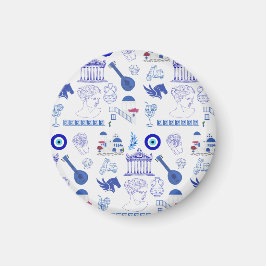 Griekenland Blauw en Wit Magneet