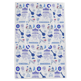 Griekenland Blauw en Wit Medium Cadeauzakje