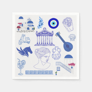 Griekenland Blauw en Wit Servet