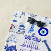 Griekenland Blauw en Wit Strandlaken (In situ)