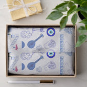 Griekenland Blauw en Wit Tissuepapier (Geschenk)