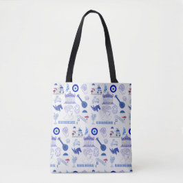 Griekenland Blauw en Wit Tote Bag