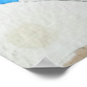 Griekenland blauw kerkinkt en waterverf poster (Hoek)