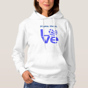 Griekenland Blauw LIEFDE Hart Vlag Gepersonaliseer Hoodie