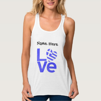 Griekenland Blauw LIEFDE Hart Vlag Gepersonaliseer Tanktop