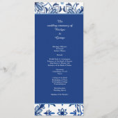 Griekenland Blauw Mediterraan Huwelijk Programmakaart (Achterkant)