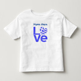 Griekenland Blauwe LIEFDE Hart Vlag Gepersonalisee Kinder Shirts