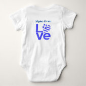 Griekenland Blauwe LIEFDE Hart Vlag Gepersonalisee Romper (Achterkant)