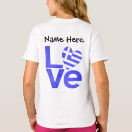 Griekenland Blauwe LIEFDE Hart Vlag Gepersonalisee T-shirt