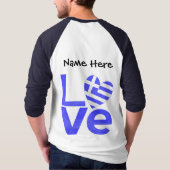 Griekenland Blauwe LIEFDE Hart Vlag Gepersonalisee T-shirt (Achterkant)