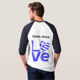 Griekenland Blauwe LIEFDE Hart Vlag Gepersonalisee T-shirt