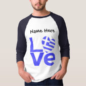 Griekenland Blauwe LIEFDE Hart Vlag Gepersonalisee T-shirt (Voorkant)