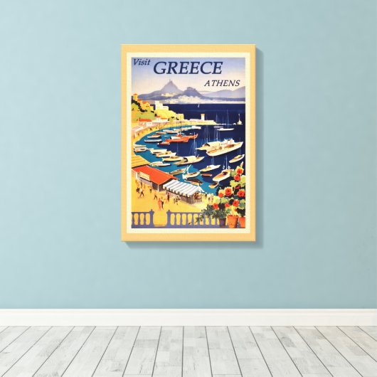 Griekenland  canvas afdruk (Insitu (Houten vloer))