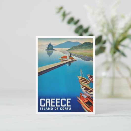  Griekenland Corfu Island Travel Briefkaart (Staand voorkant)