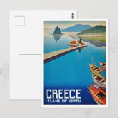 Griekenland Corfu Island Travel Briefkaart (Voorkant / Achterkant)