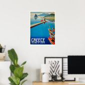  Griekenland Corfu Island Travel Poster (Thuiskantoor)