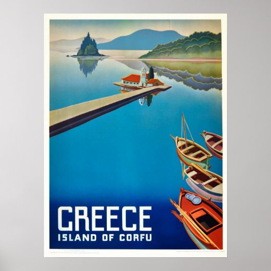  Griekenland Corfu Island Travel Poster (Voorkant)