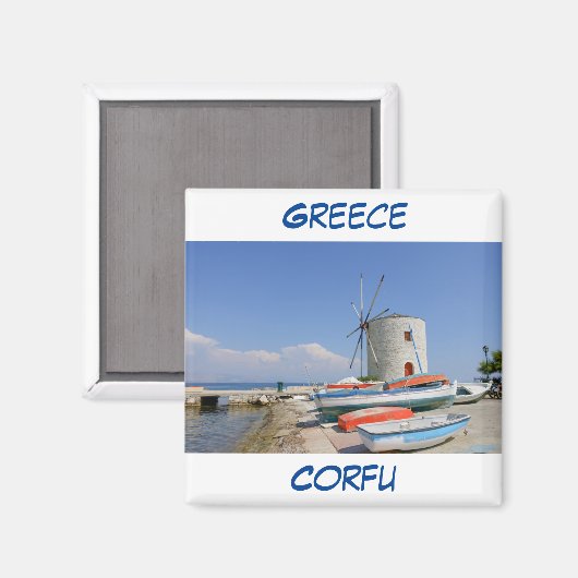 Griekenland Corfu Magnet (Voorkant / Achterkant)