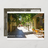 Griekenland Corfu Street, Briefkaart (Voorkant / Achterkant)