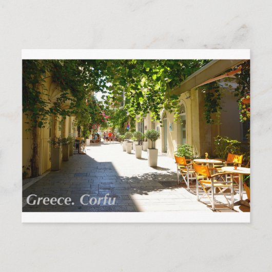 Griekenland Corfu Street, Briefkaart (Voorkant)