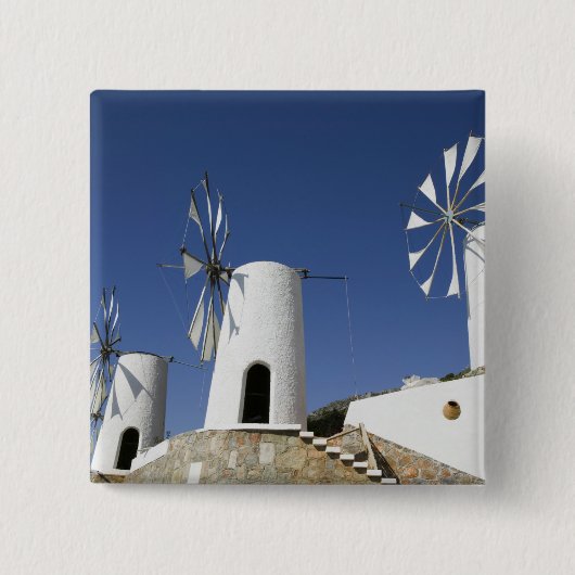 GRIEKENLAND, CRETE, provincie Iraklio, Ano Kera: Vierkante Button 5,1 Cm (Voorkant)