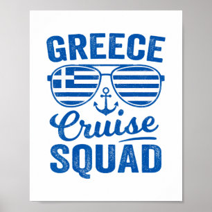 Griekenland Cruise Squad 2025 Middellandse Zee Gri Poster