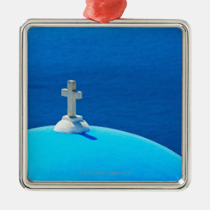 Griekenland, Cycladen, Santorini, Oia, kerk Metalen Ornament