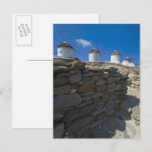 Griekenland, de Cycladen, Mykonos, Stone wall Briefkaart (Voorkant / Achterkant)