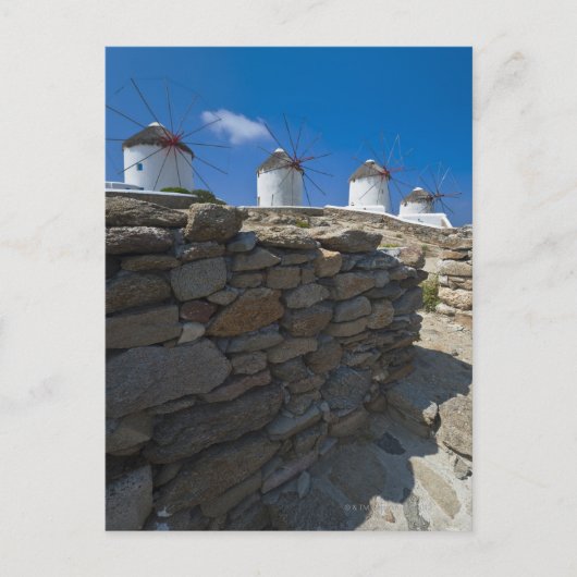 Griekenland, de Cycladen, Mykonos, Stone wall Briefkaart (Voorkant)