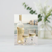 Griekenland, de Cycladen, Mykonos, wijn op tafel Briefkaart (Staand voorkant)